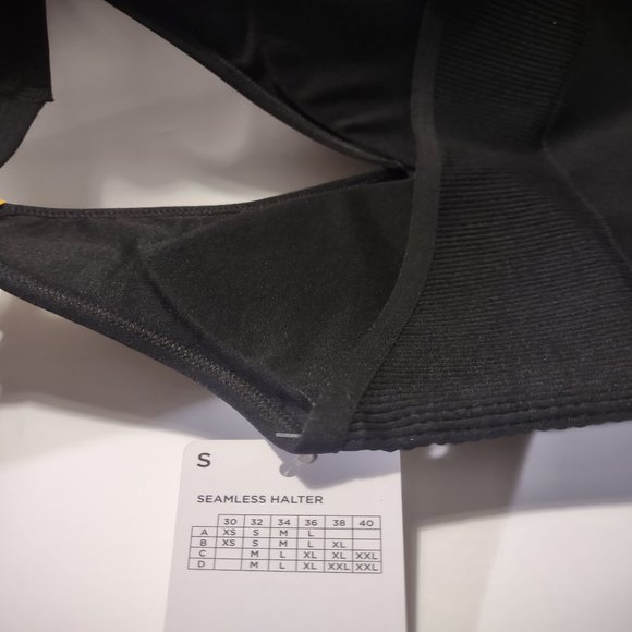 Nwt SO® Seamless Ribbed Halter Bralette Black Junior New - Picture 6 of 7